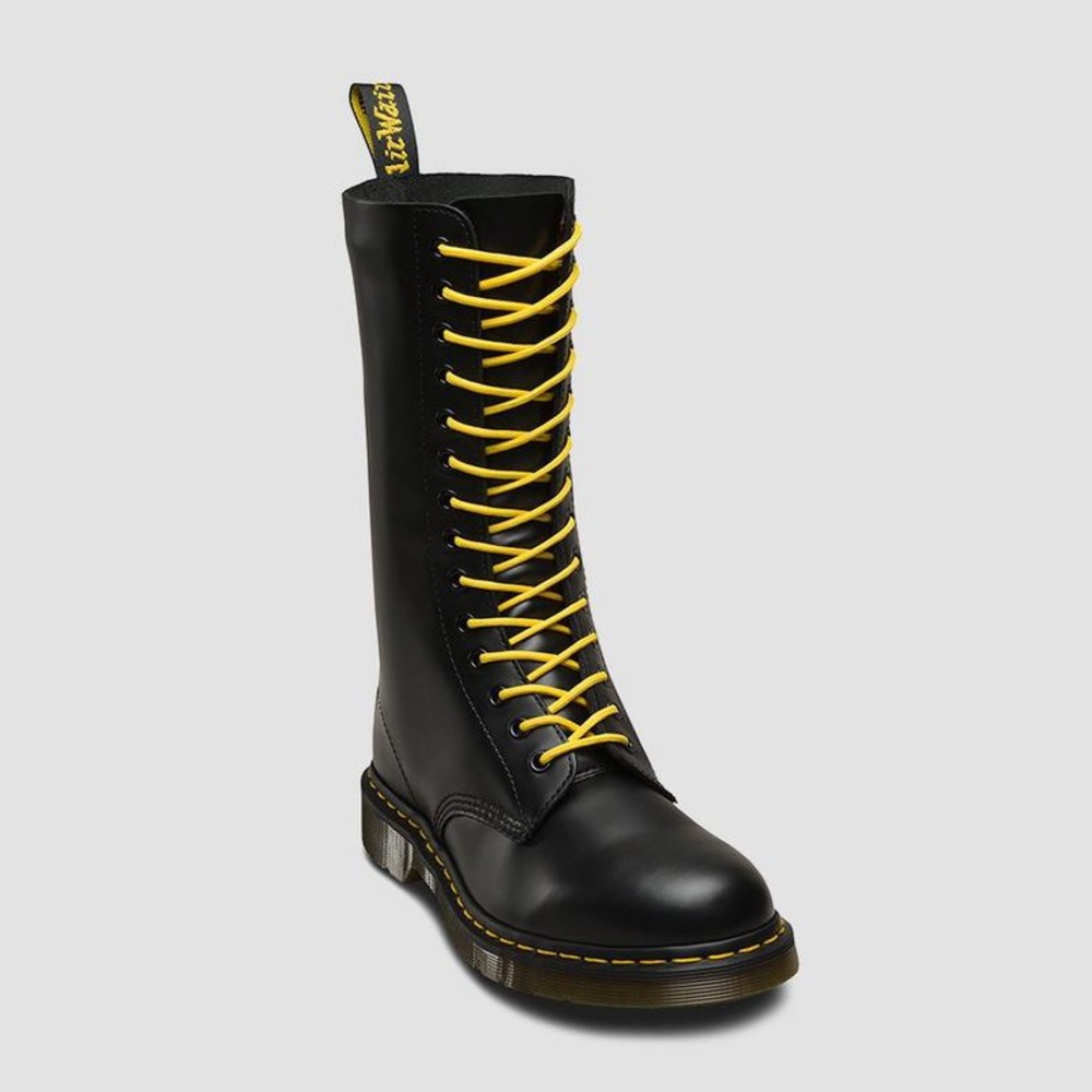 Black Doc Martens (14) with Yellow Laces